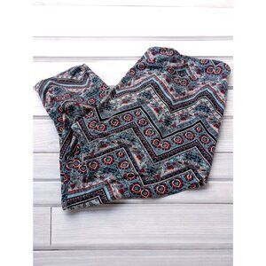Time And & Tru Leggings PLus Size XXL 2X Floral Chevron CapriS Cropped Pants